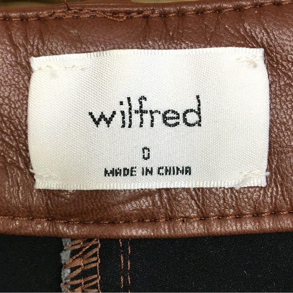 ARITZIA Wilfred Rebel High-waisted Vegan Leather pants Pants In Cognac Size 0 - Picture 11 of 14